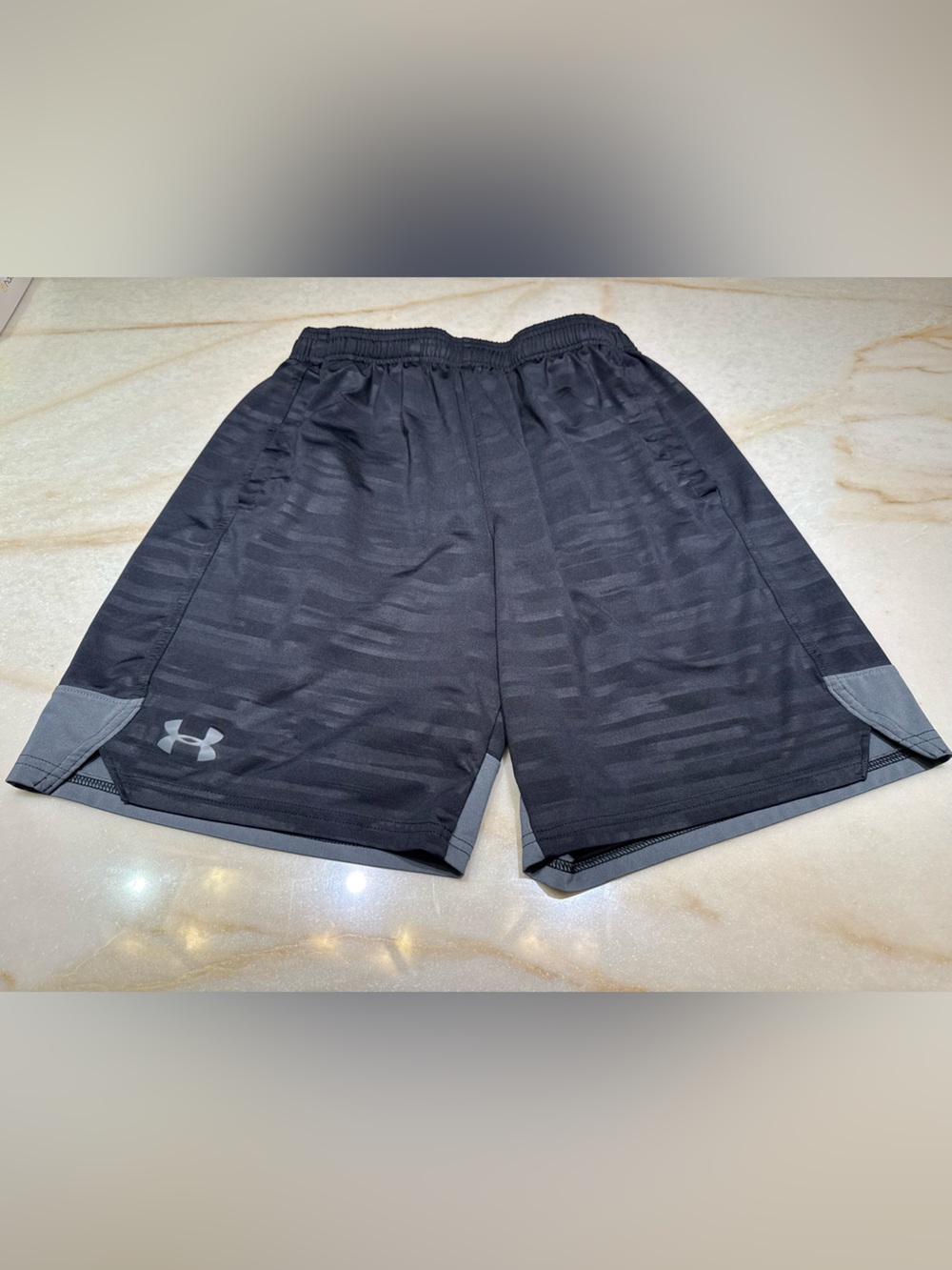 Under Armour Men’s Black Athletic Shorts with Gray Accent